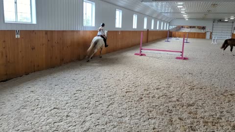George and Isabel at a lesson