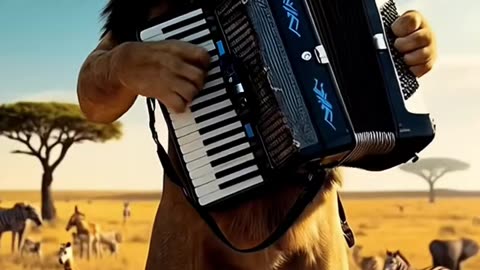 SANFONA & SAXOPHONE #sanfona #sax #ia #onça #leao #animaisselvagens