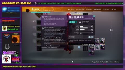 Destiny 2: 8/8/25 Edge of Fate - We hit 400! Let's GO! Now to get them T-5's from Solstice!