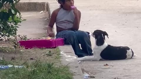 Innocent Friends Share Ice Cream