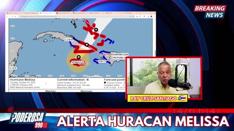 🌪 Huracán Melissa EN VIVO:Categoría 5! Se dirige con fuerza hacia Cuba.