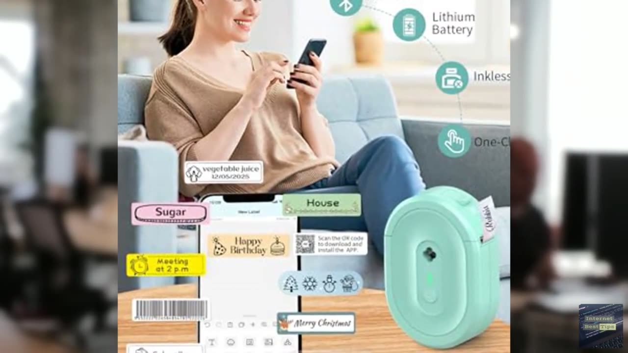 NDYIN Label Maker Machine with Tape, N12 Portable Bluetooth Label Printer, Wirel