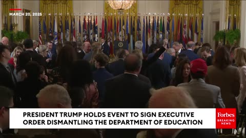 Surrounded by Children— Trump signs Executive Order dismantling Dept. of Education