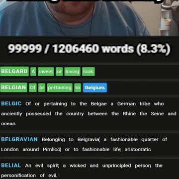 I read 100k words of the dictionary (Reading the Dictionary Live)