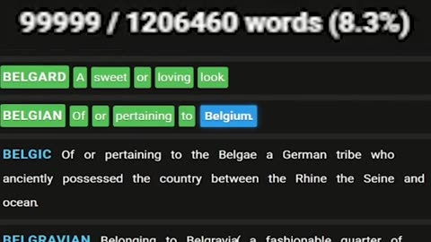 I read 100k words of the dictionary (Reading the Dictionary Live)