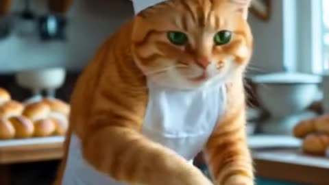 The Purrfect Baker: Cat Kneads Bread Like a Pro