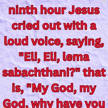 "My God, Why Have You Forsaken Me?" Matthew 27:46 #shorts #youtube #ytshorts #jesus #views #yt