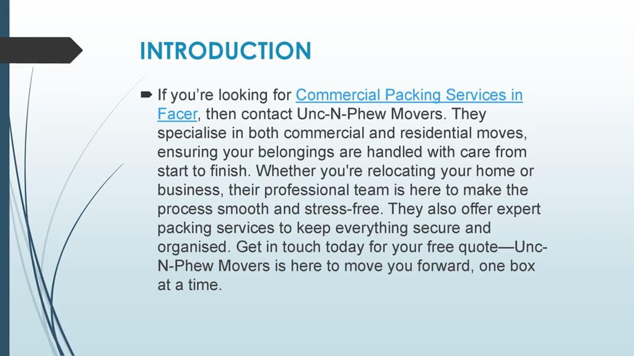 Best Packing Services in Facer