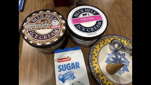 Trying new Blue Bell flavors: Bridal Cake & Cookie Cake