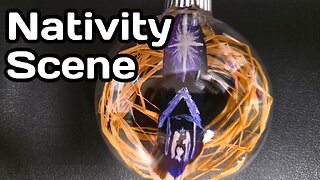 Creche (Nativity Scene) Christmas Feather Painting Art Ornaments
