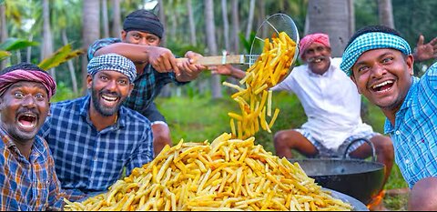 FRENCH FRIES | Crispy French Fried potatoes Recipe Cooking In Village | Finger Chips | Easy Snacks