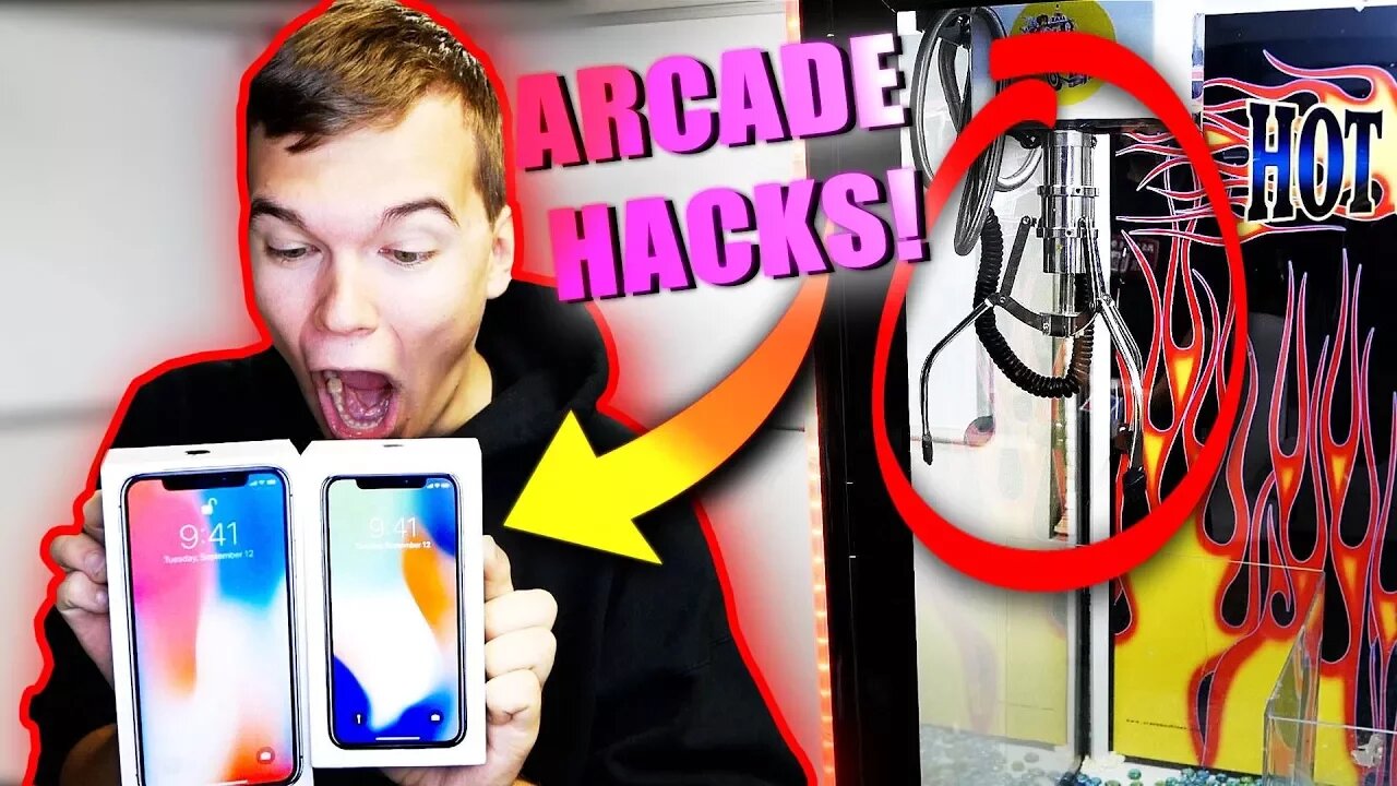 Won TWO iPhone X's from the Claw Machine! ARCADE HACKS