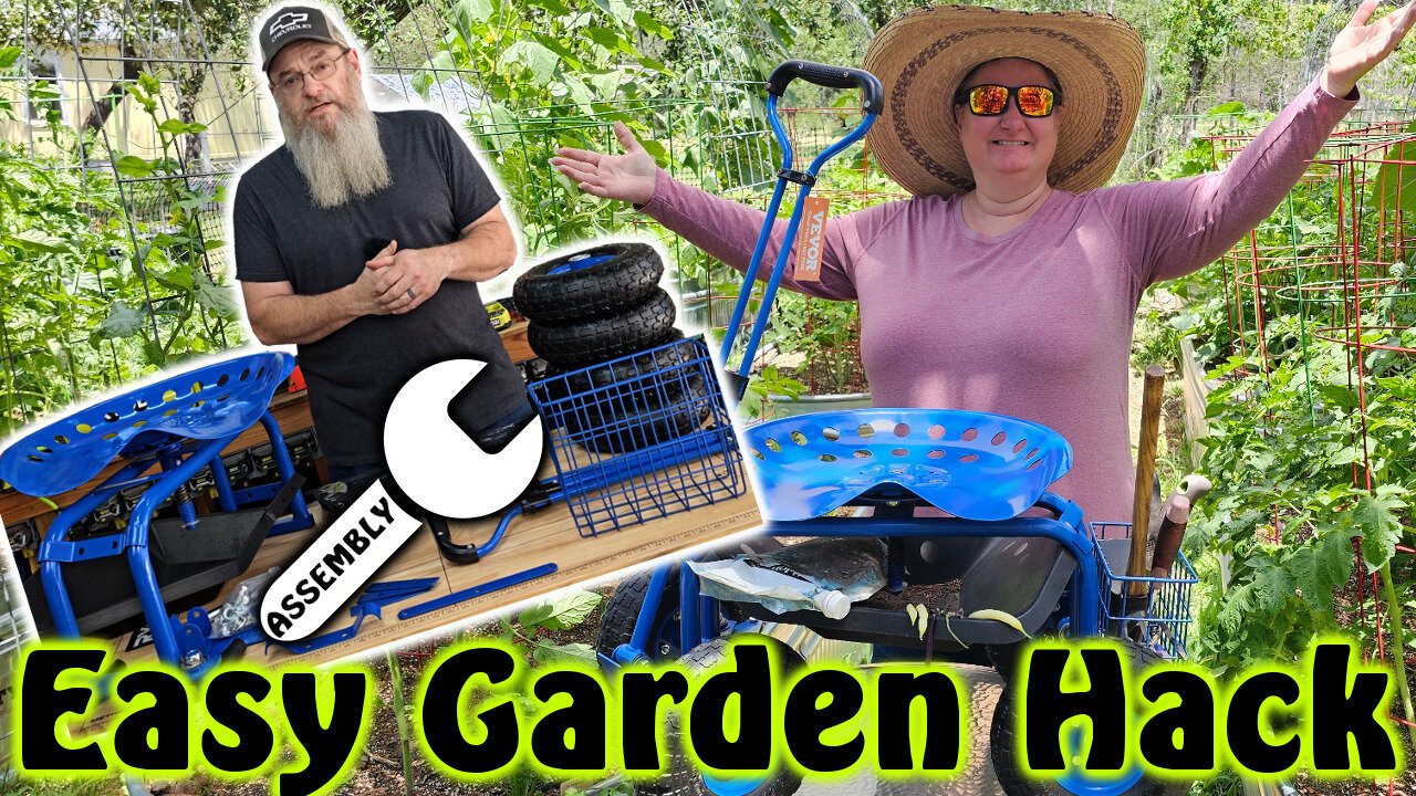 Vevor Rolling Garden Seat Assembly & Review | Back Saver for Raised Beds!