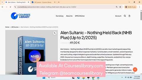 (CoursesLibrary.com)Alen Sultanic - Nothing Held Back Plus (NHB Plus)