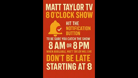 MattTaylorTV! 8 O'Clock Show - Monday 16 June 2025.