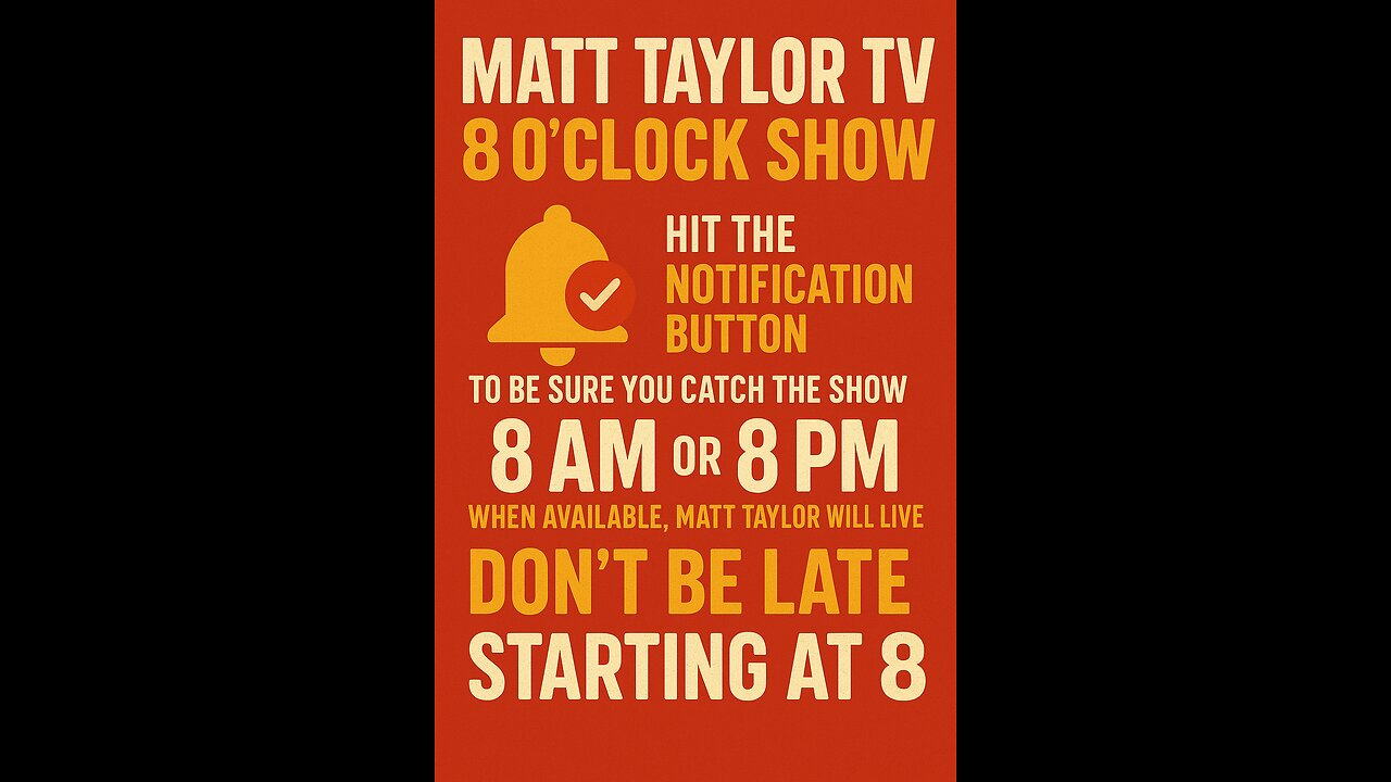 MattTaylorTV! 8 O'Clock Show - Monday 16 June 2025.