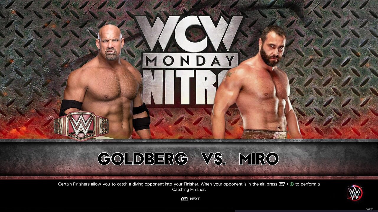 WWE 2k23 Goldberg(c) vs Miro