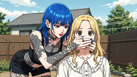 Anime Handgag Scenes with Tattooed Girls