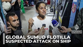 Gaza flotilla says drone attack caused fire on ship, Tunisia denies claim