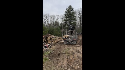 Chad’s log truck picking out junk logs