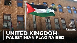 Palestinian flag raised outside embassy in London after UK recognition