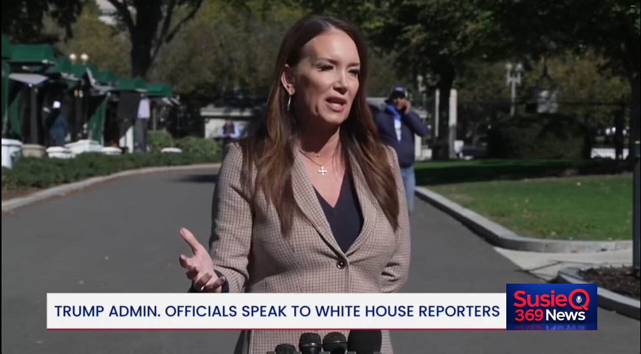 SECY Brooke Rollins speaks to reporters about the impact trade tariffs on the nation's farmers