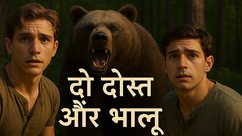 दो दोस्त और भालू | सच्ची दोस्ती की परीक्षा | नैतिक कहानी