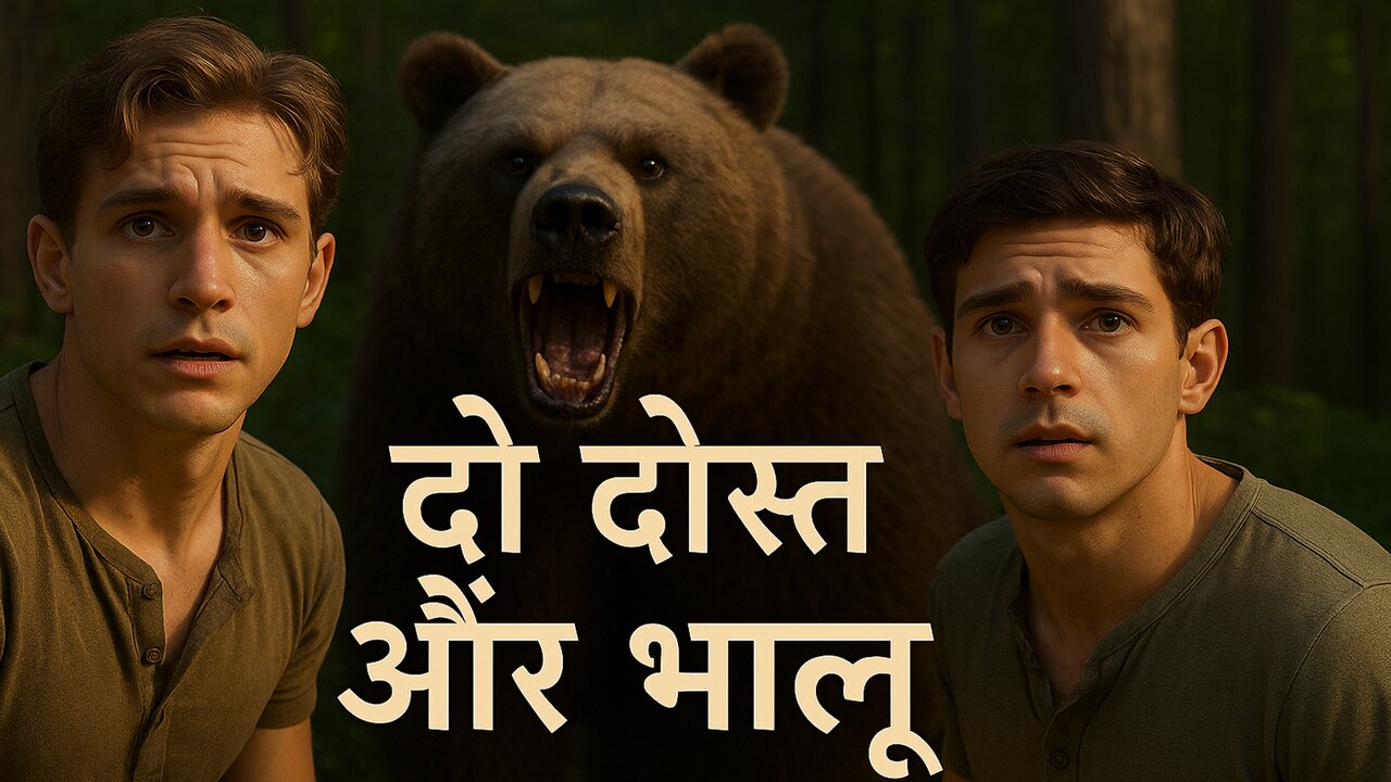 दो दोस्त और भालू | सच्ची दोस्ती की परीक्षा | नैतिक कहानी