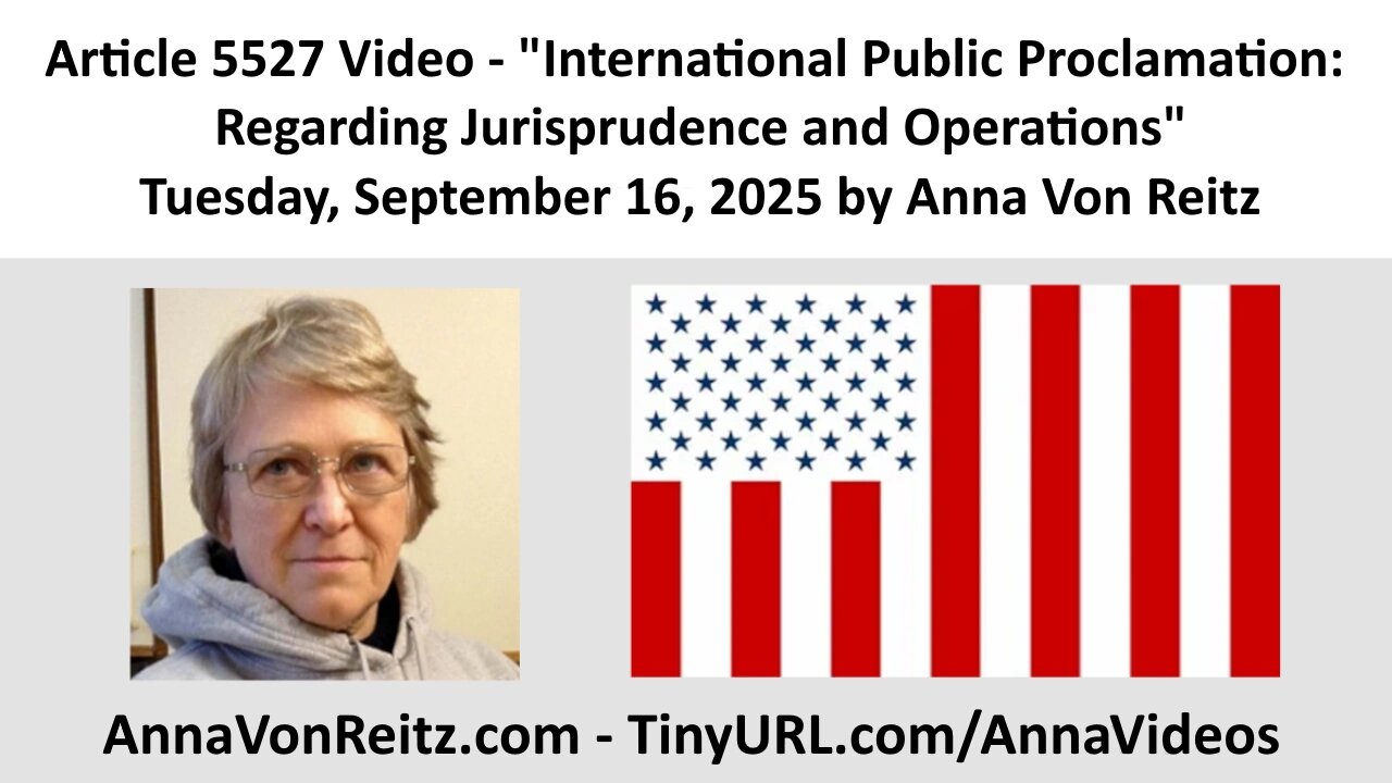 International Public Proclamation: Regarding Jurisprudence and Operations by Anna Von Reitz
