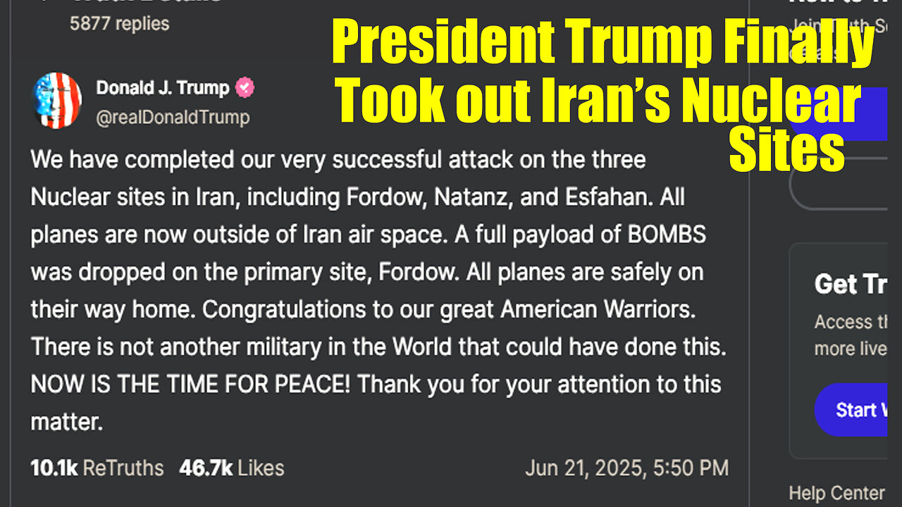 President Trump Finally Took out Iran's Nuclear Sites June 21 2025