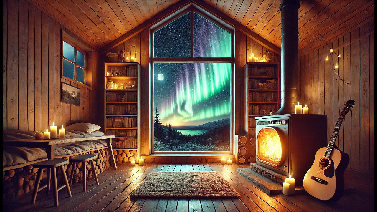 Deep Sleep & Meditation Music | Cozy Fireplace & Aurora | SERENE SOUNDSCAPES: THE SERIES