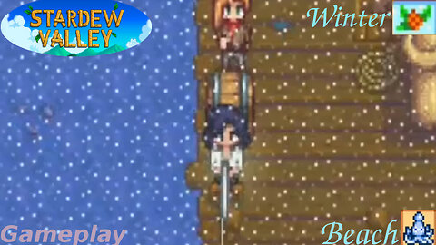 Stardew Valley - Fishing In The Beach [Winter Season] - Gameplay #3 (Squidfest)