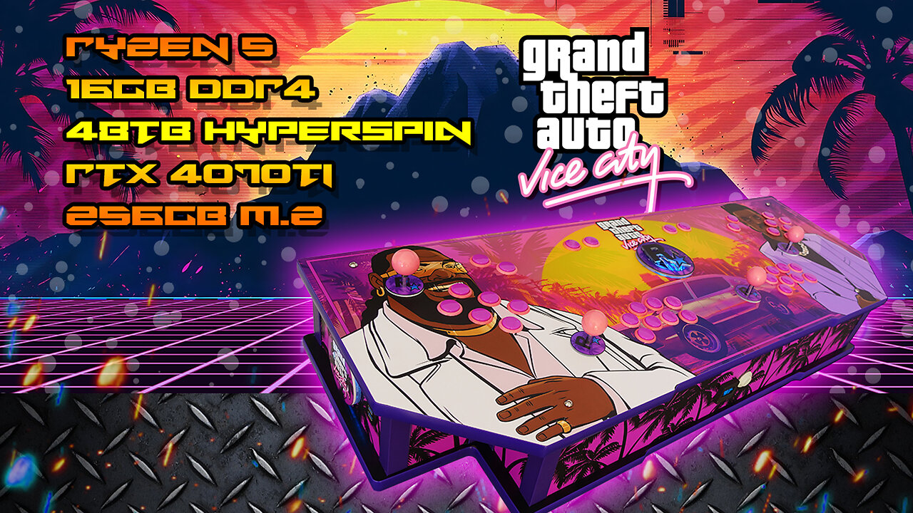 We Built a 4K GTA Vice City Arcade V2.0 - 48TB Beast Ready #arcade #retrogaming