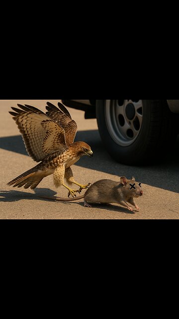 Hawk vs. Rat – Wild Chase Ends Under Truck