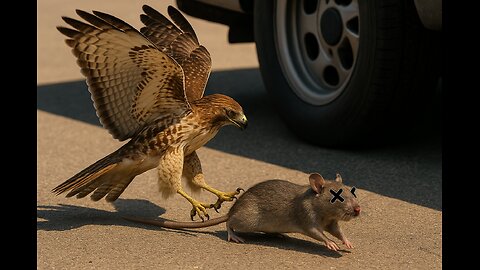 Hawk vs. Rat – Wild Chase Ends Under Truck