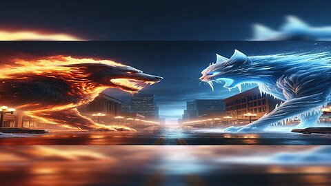 Mutant War : 😺 Frost Cat vs Flame Dog 🐶#ai #cat #aicat