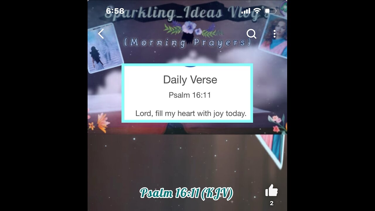 Daily Verse Psalm 16:11(KJV) Lord, fill my heart with joy today.