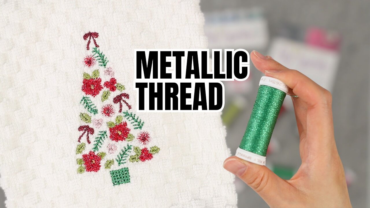The EASIEST Metallic Thread for Machine Embroidery 🧵 Sulky Poly Sparkle