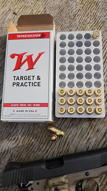 [Chrono] (.45 ACP) Kimber Custom Covert II - Winchester 230gr FMJ