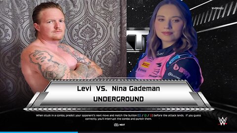 WWE 2k25 underground- Levi McDaniel vs Nina Gademan
