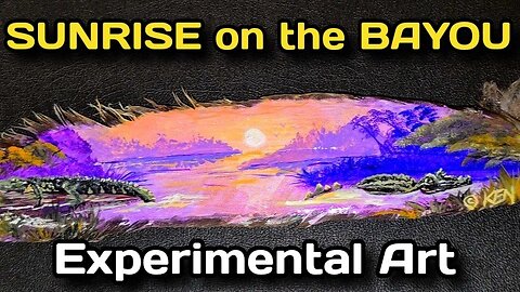 Sunrise on the Bayou {An Experimental Art Piece Using Handmade Pigment, Mica Powder, and More}