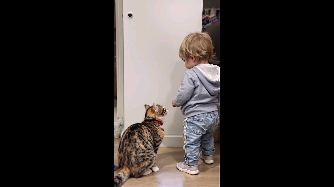 Toddler And Cat Fight