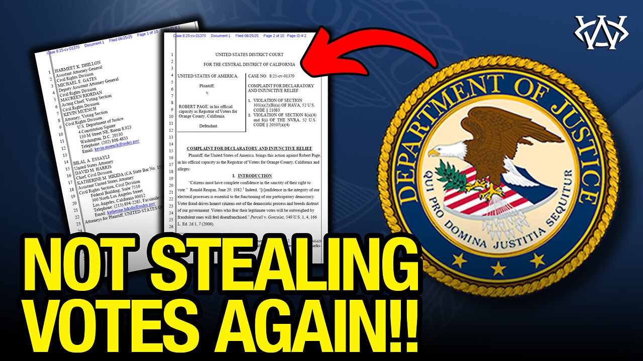 Dept. of Justice SUES California for CRITICAL Election Data!