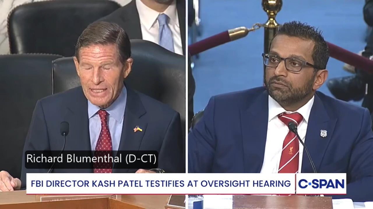 Richard Blumenthal (D-CT) questions Kash Patel * 9/16/25