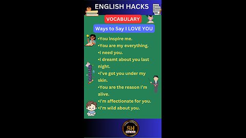Ways to say I LOVE YOU । spoken english words #studyhacks123 #spokenenglish #english #shorts