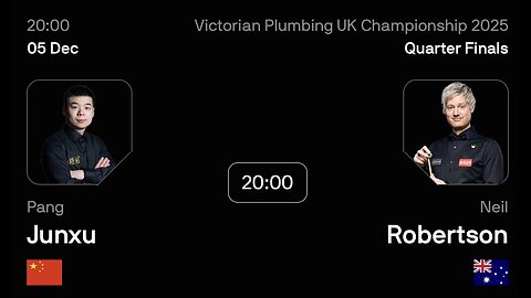 🔴 ถ่ายทอดสดสนุกเกอร์ 🇨🇳 ปัง จุนซวี่ VS นีล โรเบิร์ตสัน 🇦🇺 ศึก ยูเค แชมเปี้ยนชิพ