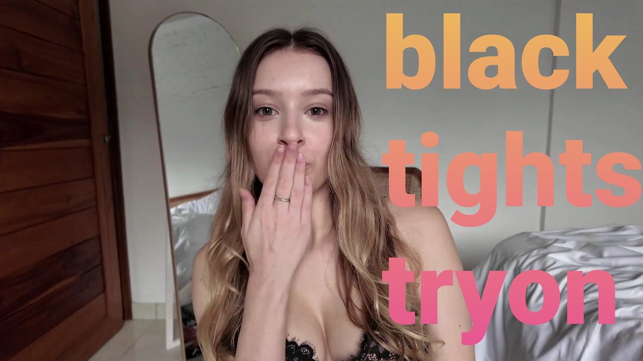 Black tights tryon