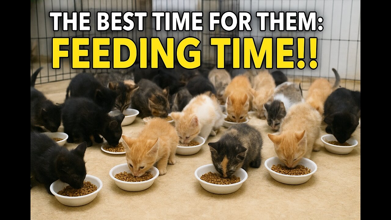✨ The Best Time of the Day: Over 30 Hungry Kittens at Feeding Time! 🐾🍲