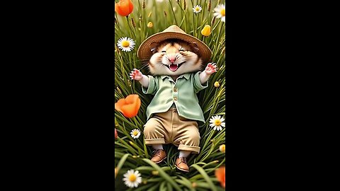 🐹 Hamster Playing with a 🌸 Flower