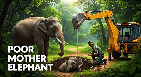 Mother Elephant and Forest Officer Save Baby Elephant from Jungle Trap! 🐘❤️#ElephantRescue